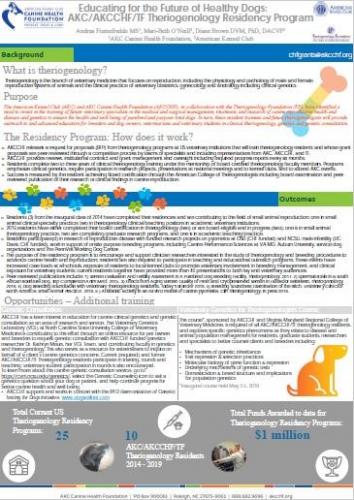 More information about "Educating for the Future of Healthy Dogs AKC AKCCHF TF Theriogenology Residency Program"